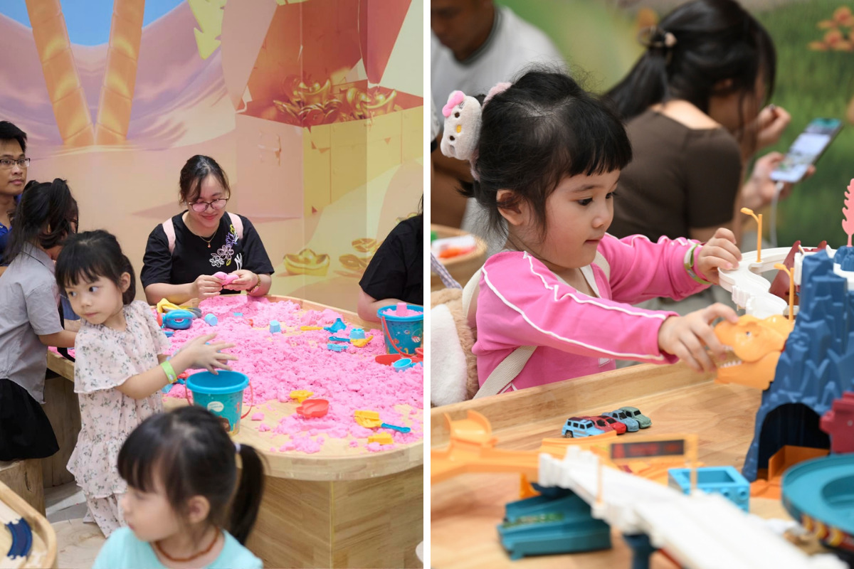 Vườn thú chú voi con - khu vui chơi hồ cát nặn & lego