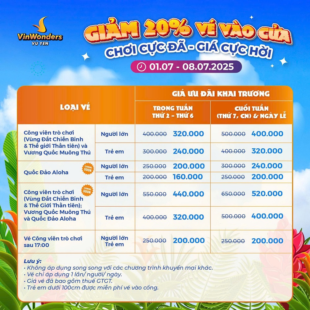 gia ve vinwonders vu yen